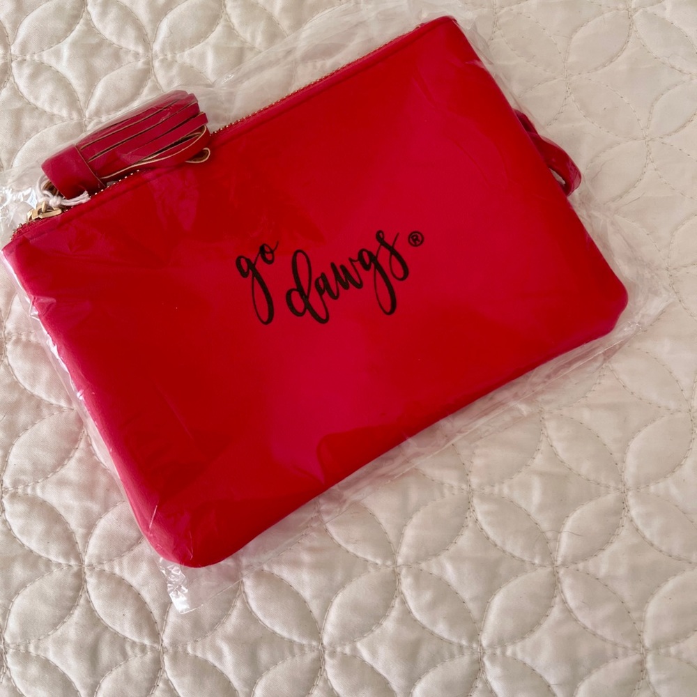 NEW UGA Georgia Go DAWGS Red Jen Wristlet: 4.5” by 5.5” Stadium approved - Picture 3 of 6
